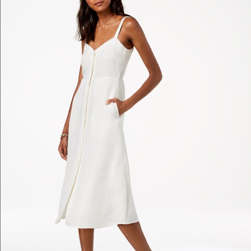 Smocked Midi Shirt Dress